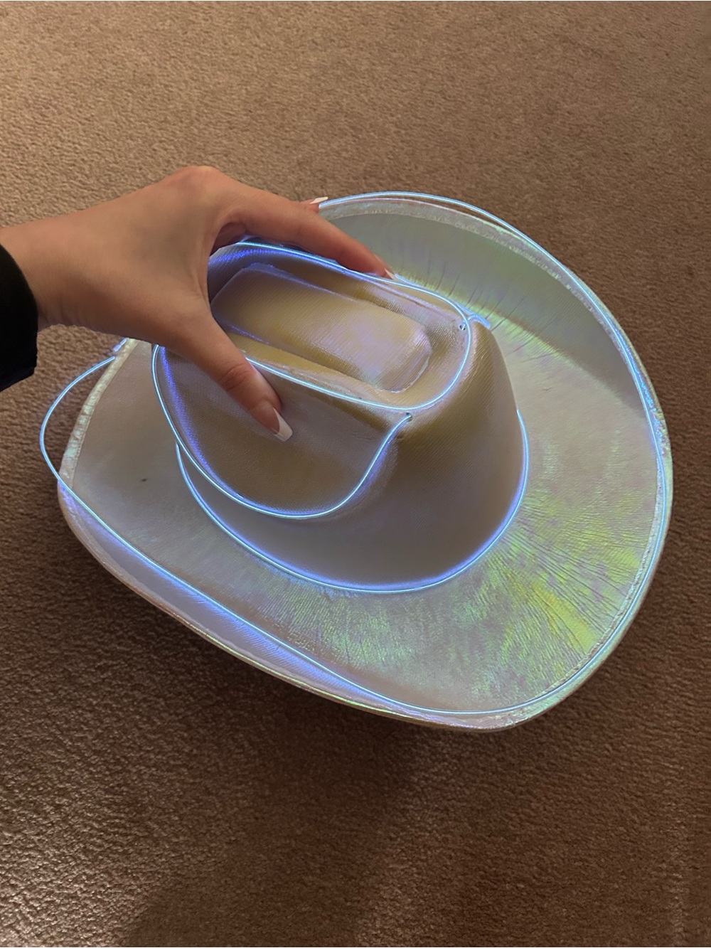 Holographic Cowboy Hat - white